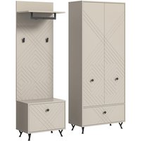 Notes Garderobenmöbel Set matt beige. von EBUY24