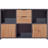 Pepeto Sideboard 2 Schubladen, 2 Türen, 3 Ablagen grau, Artisan Eiche dekor. von EBUY24