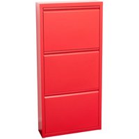 Pisa Schuhschrank mit 3 Klappen/Türen in Metall rot. Fertig montiert geliefert. Pisa Schuhschrank mit 3 Klappen/Türen in Metall rot. Fertig montiert geliefert. von EBUY24