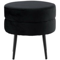 Pot Pouf Ø40cm Velour schwarz. von EBUY24