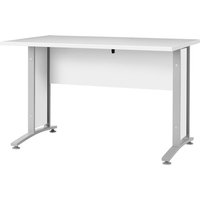 Prisme Schreibtisch Weiss und silbergrauer Stahl. von EBUY24