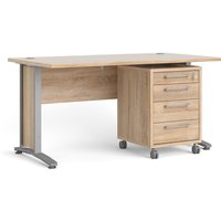 Ebuy24 - Prisme Schreibtisch mit Rollcontainer Eiche Dekor von EBUY24