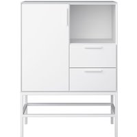 Ebuy24 - Ravn Sideboard 1 Tür und 2 Schubladen, weisslackiert, Metallgestell weiss. von EBUY24