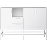 Ebuy24 - Ravn Sideboard 3 Türen und 2 Schubladen, weisslackiert, Metallgestell weiss. von EBUY24