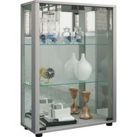 Ebuy24 - Sintalo Vitrinenschrank mit Spiegel 2 Glastüren Inkl. LED-Leuchten silberfarben. von EBUY24