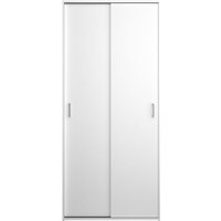 Space Kleiderschrank 176x78x49cm, 2 Schiebetüren weiß. von EBUY24