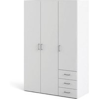 Spell Kleiderschrank 3 Türen, 3 Schubladen weiss. von EBUY24