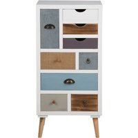 Thames Kommode in weiß mit 9 verschiedenfarbigen Schubladen. Fertig montiert. Thames Kommode in weiß mit 9 verschiedenfarbigen Schubladen. Fertig montiert. von EBUY24