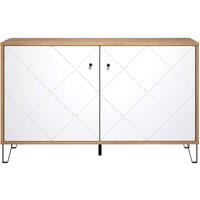 Touch Sideboard 2 Türen Eiche Dekor, weiß matt. von EBUY24