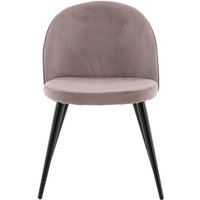 Velvet Esszimmerstuhl Samt pink, schwarz. von EBUY24