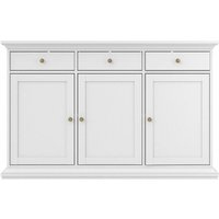 Venedig Sideboard 3 Türen und 3 Schubladen, Breite 143 cm, Höhe 91 cm weiß. von EBUY24