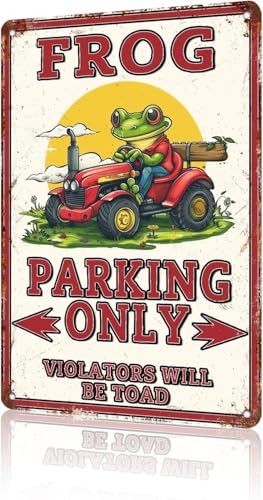 Frosch Metallschild Niedliche Froschdekoration Frösche Geschenke Lustiges Froschposter Büro Schreibtisch Zubehör Frosch Auto Dekorationen Frosch Parken Only All Other Will Be Kröte Schild Geschenk für von EBVUOZ