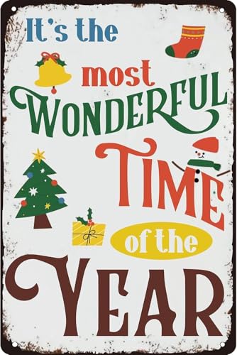 Metall-Blechschild "It's The Most Wonderful of the Year", Vintage-Schild für Zuhause, Wohnzimmer, Schlafzimmer, Dekoration, Geschenk, Bar, Café, Küche, Wanddekoration, 15,2 x 20,3 cm von EBVUOZ