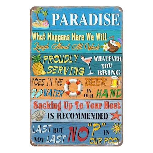 Metallschild Paradise Pool Rules Blechschild Vintage Pool Terrasse Wanddekoration Schwimmbad Outdoor Dekor Pool 30,5 x 20,3 cm Metallschild Paradise Pool Rules Blechschild Vintage Pool Terrasse Wanddekoration Schwimmbad Outdoor Dekor Pool 30,5 x 20,3 cm von EBVUOZ