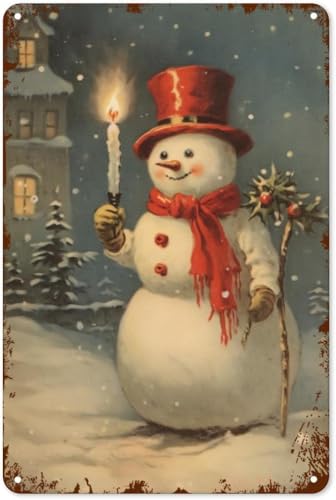 Schneemann-Blechschild, Retro-Weihnachts-Blechschild, Wanddekoration, Poster, Vintage-Blechschild für Zuhause, Bar, Garage, Garten, Terrasse, Badezimmer, Männerhöhle, 30,5 x 20,3 cm Schneemann-Blechschild, Retro-Weihnachts-Blechschild, Wanddekoration, Poster, Vintage-Blechschild für Zuhause, Bar, Garage, Garten, Terrasse, Badezimmer, Männerhöhle, 30,5 x 20,3 cm von EBVUOZ