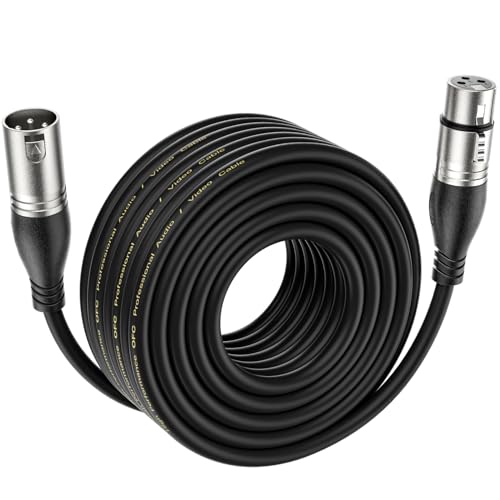 EBXYA XLR Mikrofonkabel 15M Premium 3-Pin Symmetrischer Stecker auf Buchse DMX Patchkabel von EBXYA