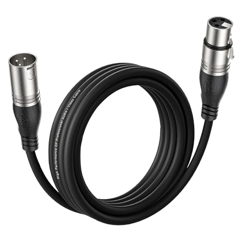 EBXYA XLR Kabel Mikrofonkabel 3M- Premium 3-Pin symmetrischer XLR Stecker auf Buchse Mikrofonkabel DMX Kabel XLR Patchkabel von EBXYA