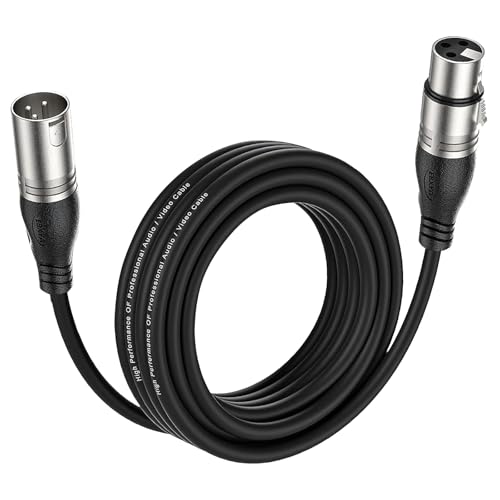 EBXYA XLR Kabel Mikrofonkabel 5M Premium 3-Pin symmetrischer XLR Stecker auf Buchse Mikrofonkabel DMX Kabel XLR Patchkabel von EBXYA