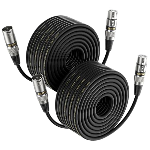 EBXYA XLR -Kabel XLR -Mikrofonkabel 30m 2 Packs -3 Pins ausgeglichener XLR -Male bis weibliche Stufe Patch -Kabel für Mikrofon -Audiomischer von EBXYA
