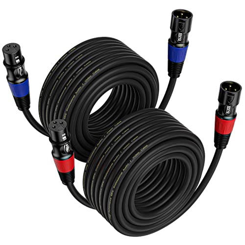 EBXYA XLR Kabel Mikrofonkabel 8M 2 Pack 3-Pin Balanced XLR Stecker zu Buchse Kabel Mehrfarbig Mikrofonkabel DMX Kabel Mikrofon Patch Kabel von EBXYA