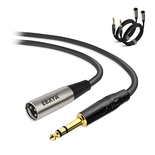 EBXYA XLR auf Klinke 6,35 mm 1/4 Zoll TRS Patchkabel, 3m/10ft, 2 Packungen von EBXYA
