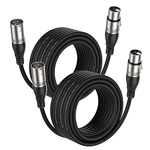 EBXYA DMX-XLR-Kabel + XLR-Mikrofonkabel 2er-Pack – 10m/30ft symmetrisches 3-poliges Audiokabel mit Stecker auf Buchse (Professionelles Patchkabel) von EBXYA
