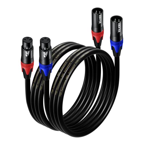 EBXYA XLR-Kabel Mikrofonkabel 1M 2Packs symmetrischer Stecker auf Buchse XLR-Patchkabel für DMX, Studiorecorder, Verstärker, Mixer von EBXYA