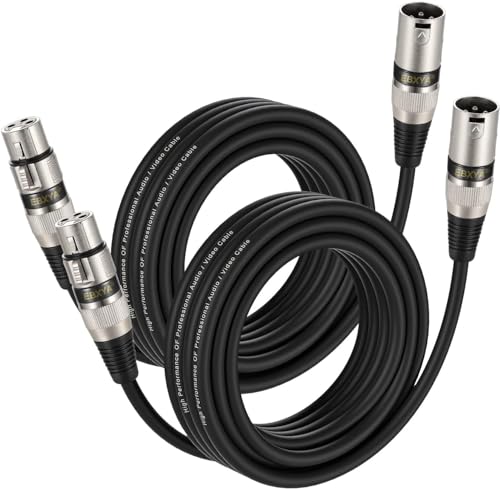 EBXYA XLR-Kabel, 6 m, 2er-Pack, Stecker auf Buchse, symmetrisches Mikrofonkabel für Mikrofonmischer, Aufnahmestudio von EBXYA