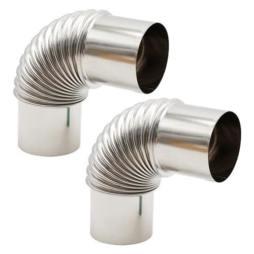 90°-Bogen Ofenrohr Rauchabzugsrohr, 2 STÜCKE 90-Grad-Ofenrohrbogen, 2,36 Zoll Kamin-Edelstahl-Rauchrohr, Kamin-Rauchrohr-Verlängerungsbogen 90°-Bogen Ofenrohr Rauchabzugsrohr, 2 STÜCKE 90-Grad-Ofenrohrbogen, 2,36 Zoll Kamin-Edelstahl-Rauchrohr, Kamin-Rauchrohr-Verlängerungsbogen von EBZFASO