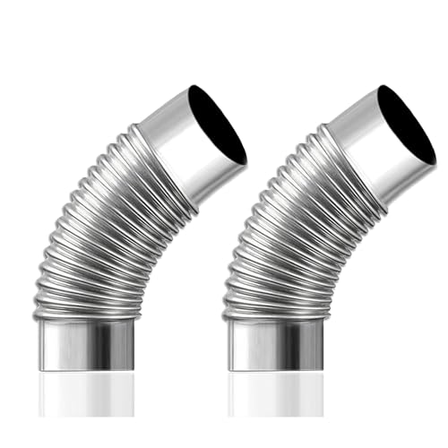 90°-Bogen Ofenrohr Rauchabzugsrohr, Winkelrohr, 2 Stück, 45-Grad-Kamin, Edelstahl-Rauchrohr for Outdoor-Camping-Holzofen, Durchmesser 2,36 Zoll 90°-Bogen Ofenrohr Rauchabzugsrohr, Winkelrohr, 2 Stück, 45-Grad-Kamin, Edelstahl-Rauchrohr for Outdoor-Camping-Holzofen, Durchmesser 2,36 Zoll von EBZFASO