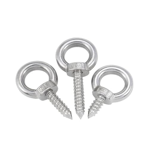 Augenschrauben mit Außengewinde, 1/2/5 Stück M4-M12 304 Edelstahl Hebeösenhaken Selbstschneidende Schraube(1pcs,M8x40mm) von EBZFASO
