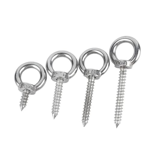 Augenschrauben mit Außengewinde, Ringschraube aus Edelstahl 304, selbstschneidende Schraube, M4 bis M12, 1–3 Stück(M6x40mm-1pcs) von EBZFASO