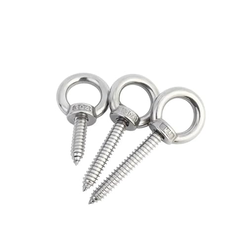 Augenschrauben mit Außengewinde, Selbstschneidende Ringschrauben aus Edelstahl 304, 7er-Pack, mehrere Größen(M12-1pcs,80mm) von EBZFASO