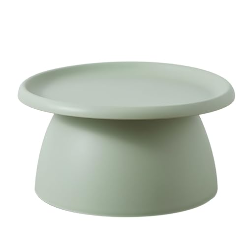 Beistelltisch Runder Kaffee- und Beistelltisch aus Kunststoff in Pilzform, Mehrfarbig, mehrere Größen(Green Solid Color,28" L x 28" W x 14" H) von EBZFASO