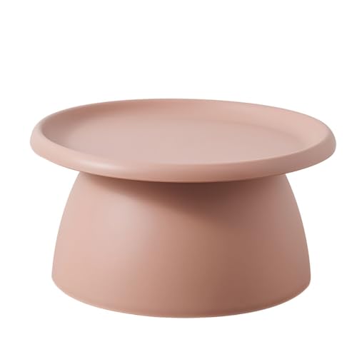 Beistelltisch Runder Kaffee- und Beistelltisch aus Kunststoff in Pilzform, Mehrfarbig, mehrere Größen(Pink Solid Color,28" L x 28" W x 14" H) von EBZFASO