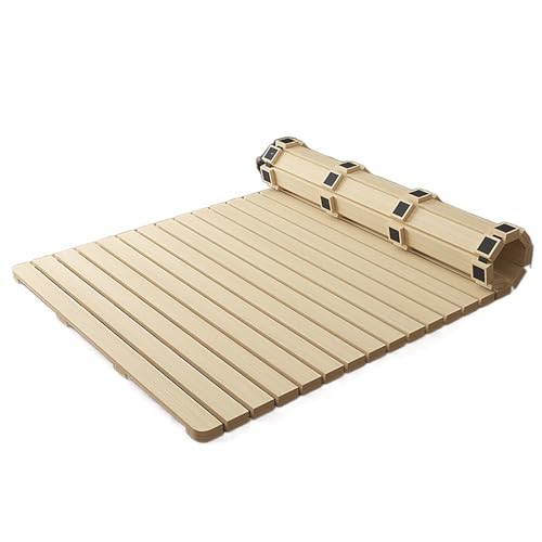 Bodenmatratze, Faltbare Rollmatte Rollbares, faltbares Bettbrett aus Kiefernholz, ursprüngliche Holzfarbe, mehrere Größen(150x190cm) von EBZFASO