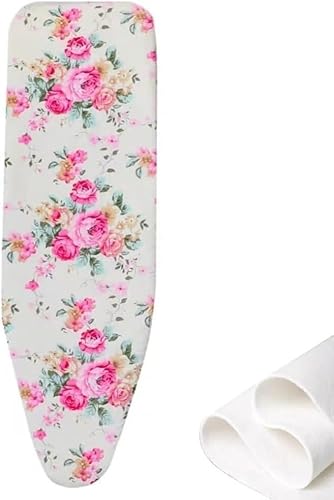 EBZFASO Bügelbrettbezug und -Auflage Bügelbrettbezug aus Reiner Baumwolle mit 2er-Pack Pads in Mehreren Größen(C,12X 36 Inch (30 X 90 cm)) von EBZFASO