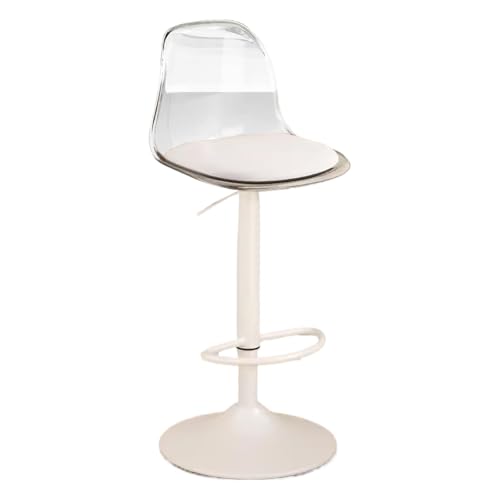 EBZFASO Esszimmer- und Küchenstühle Barhocker mit Rückenlehne, Acryl-Rückenlehne, vergrößerte Basis, 360 Grad drehbar, anhebbar, Mehrfarbig(Clear) von EBZFASO