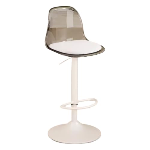EBZFASO Esszimmer- und Küchenstühle Barhocker mit Rückenlehne, Acryl-Rückenlehne, vergrößerte Basis, 360 Grad drehbar, anhebbar, Mehrfarbig(Grey) von EBZFASO