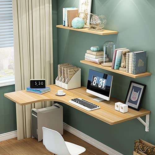 EBZFASO Schwimmender Wandklapptisch for Waschküche und Schlafzimmer, platzsparender Klapptisch mit Klappdesign(Teakleft,110 * 60 * 40cm) von EBZFASO