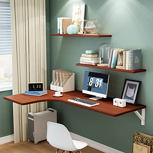 EBZFASO Schwimmender Wandklapptisch for Waschküche und Schlafzimmer, platzsparender Klapptisch mit Klappdesign(Walnutleft,100 * 70 * 50cm) von EBZFASO