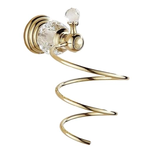 EBZFASO Universeller Haartrocknerhalter, 2er-Pack Goldener Haartrocknerhalter zur Wandmontage for Badezimmer, Größe 15 x 10 cm von EBZFASO
