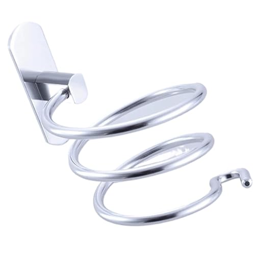 EBZFASO Universeller Haartrocknerhalter, Packung mit 2 mehrfarbigen Haartrocknerhaltern zur Wandmontage for das Badezimmer(Silver) von EBZFASO