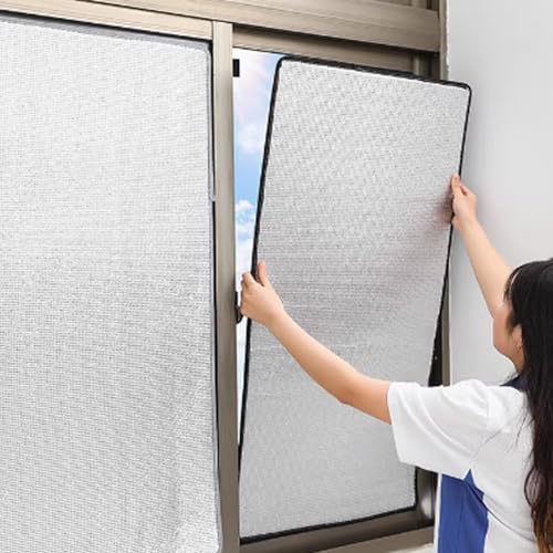 EBZFASO Verdunkelungsrollos 9mm Dicke Thermo-Fensterfolie mit Saugnapf, Kälteschutzfolie(140x200cm) von EBZFASO