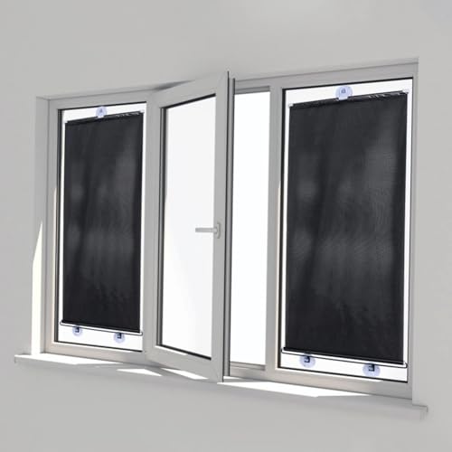 EBZFASO Verdunkelungsrollos Rollos mit Saugnapf, temporäre tragbare Sonnenschutz-Verdunkelungsrollos for Fenster(58 * 125cm) von EBZFASO