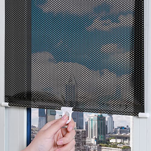 EBZFASO Verdunkelungsrollos Tragbarer, Leichter Vorhang for die Tür, Verdunkelungsvorhänge mit Saugnapf, Schutzgitter(40x60cm/15.7x23.6in) von EBZFASO