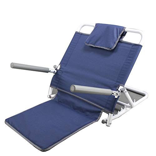 EBZFASO Verstellbare, klappbare Bettlehne mit Armlehnen 5-Positionen-Bettrückenlehne, Sit-Up-Kopf- und Lordosenstütze for Behinderte, Blau und Braun, 56 x 60 cm(Blue) von EBZFASO