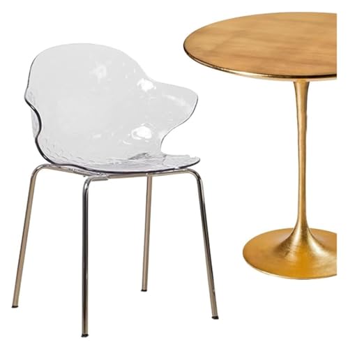 Esszimmer- und Küchenstühle Esszimmerstühle mit Armlehnen, PC-Kohlenstoffstahl, 2er-Pack, Mehrfarbig, mehrere Größen(Clear,1PCS) von EBZFASO