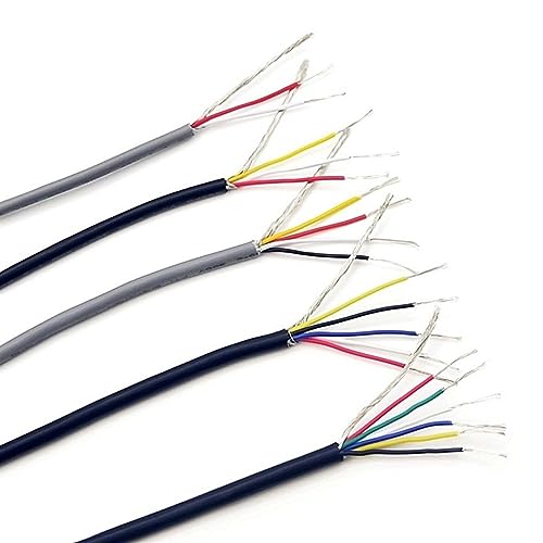 Flexibles Elektrokabel für Beleuchtung, 2M Signal Control Shielded Wire 2-7 Core 32/30/28/26/24/22/20AWG Verlängerungsstecker(24AWG x 2meter 4Cores) von EBZFASO