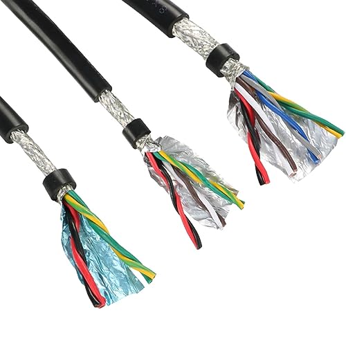 Flexibles Elektrokabel für Beleuchtung, 300CM Signal Control Line Abgeschirmtes Audiokabel 26/24/22awg 2/4/6/8 Adern Twisted Cable(Gray,8 Cores 3Meters) von EBZFASO